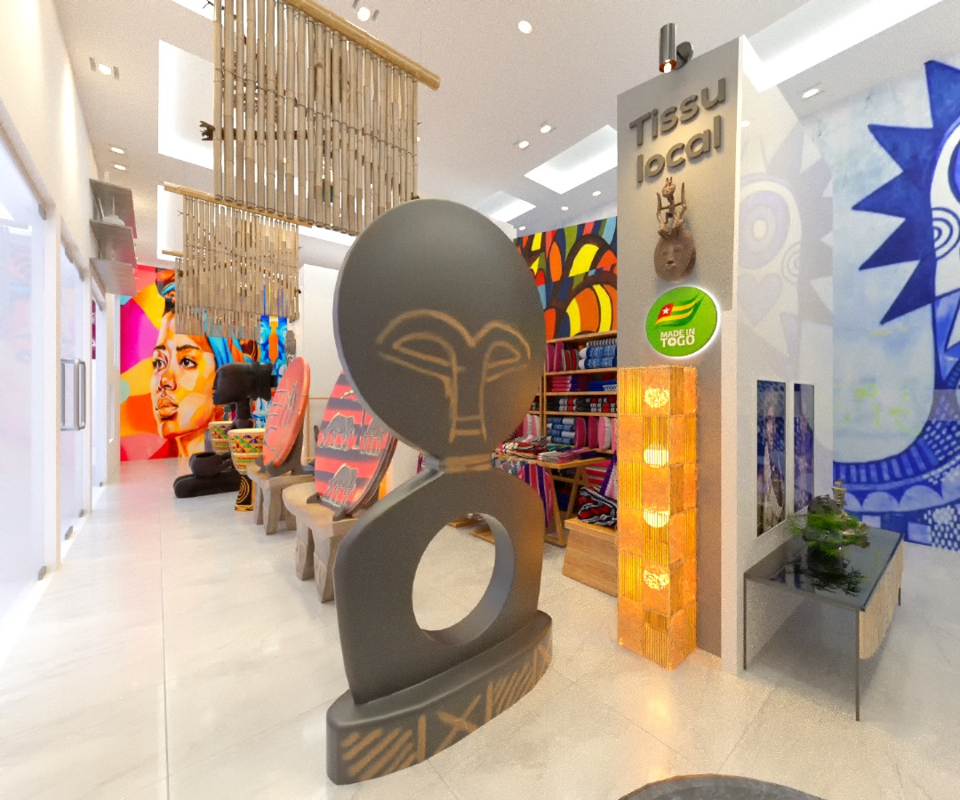 Boutique concept tissu local en 3D